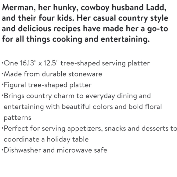 🎄 New Pioneer Woman Merry Meadow Red Christmas Tree Platter - Picture 5 of 6